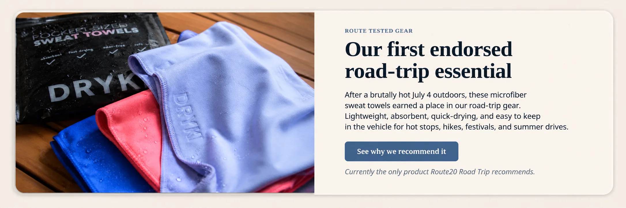 A pack of microfiber sweat towels for hot Gulf Coast outings.