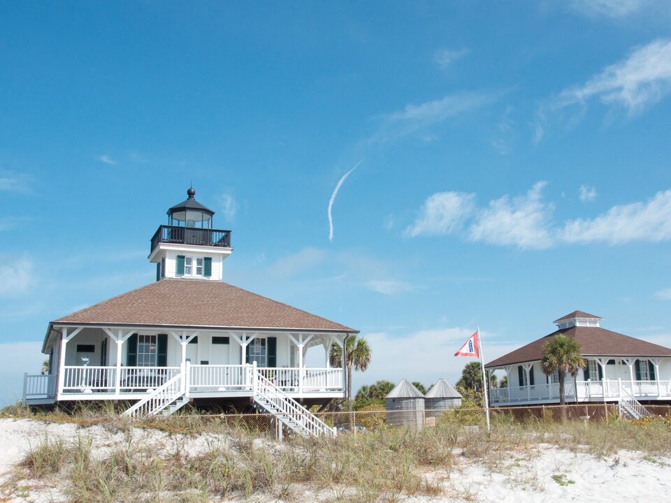 Port Boca Grande Lighthouse beside the beach on Gasparilla Island