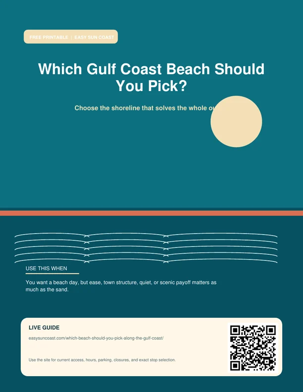 Which Gulf Coast Beach Should You Pick printable cover