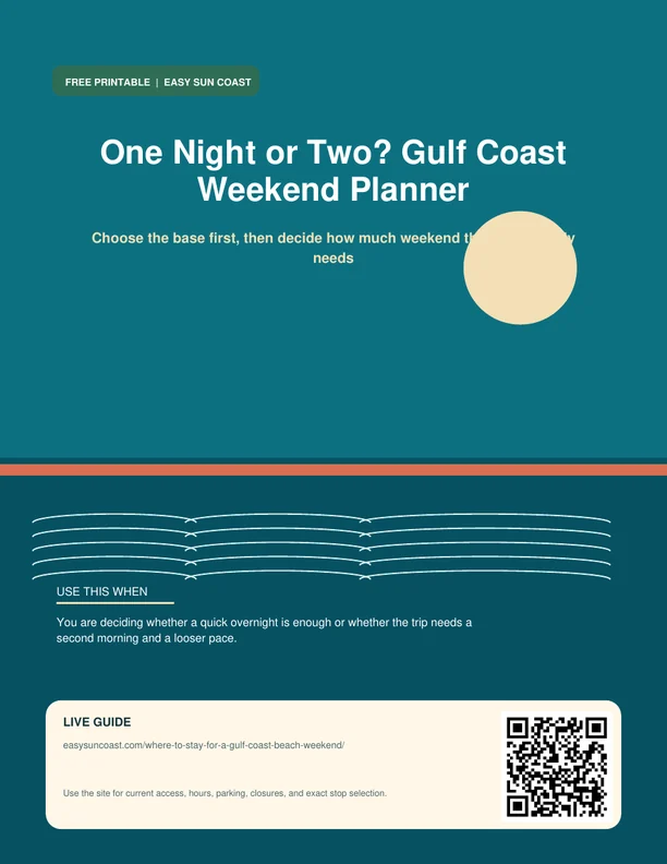 One Night or Two Gulf Coast Weekend Planner cover