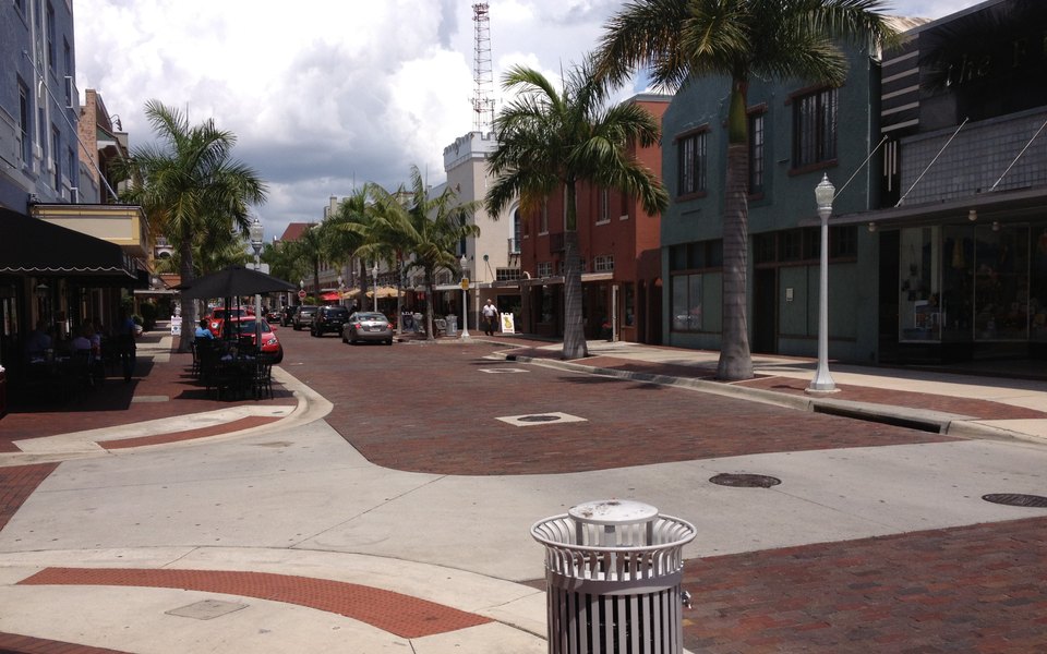 Historic First Street in downtown Fort Myers, Florida